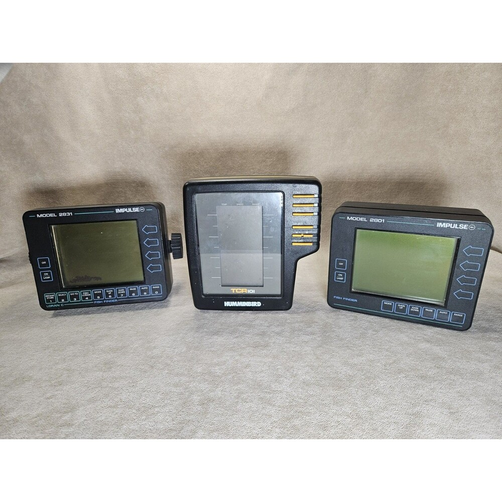 Lot Of 3 Impulse / Humminbird Fish Finders *UNTESTED* NO CORDS* PARTS ONLY